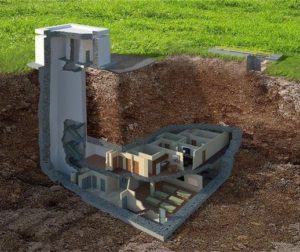 3d color model of underground bunker